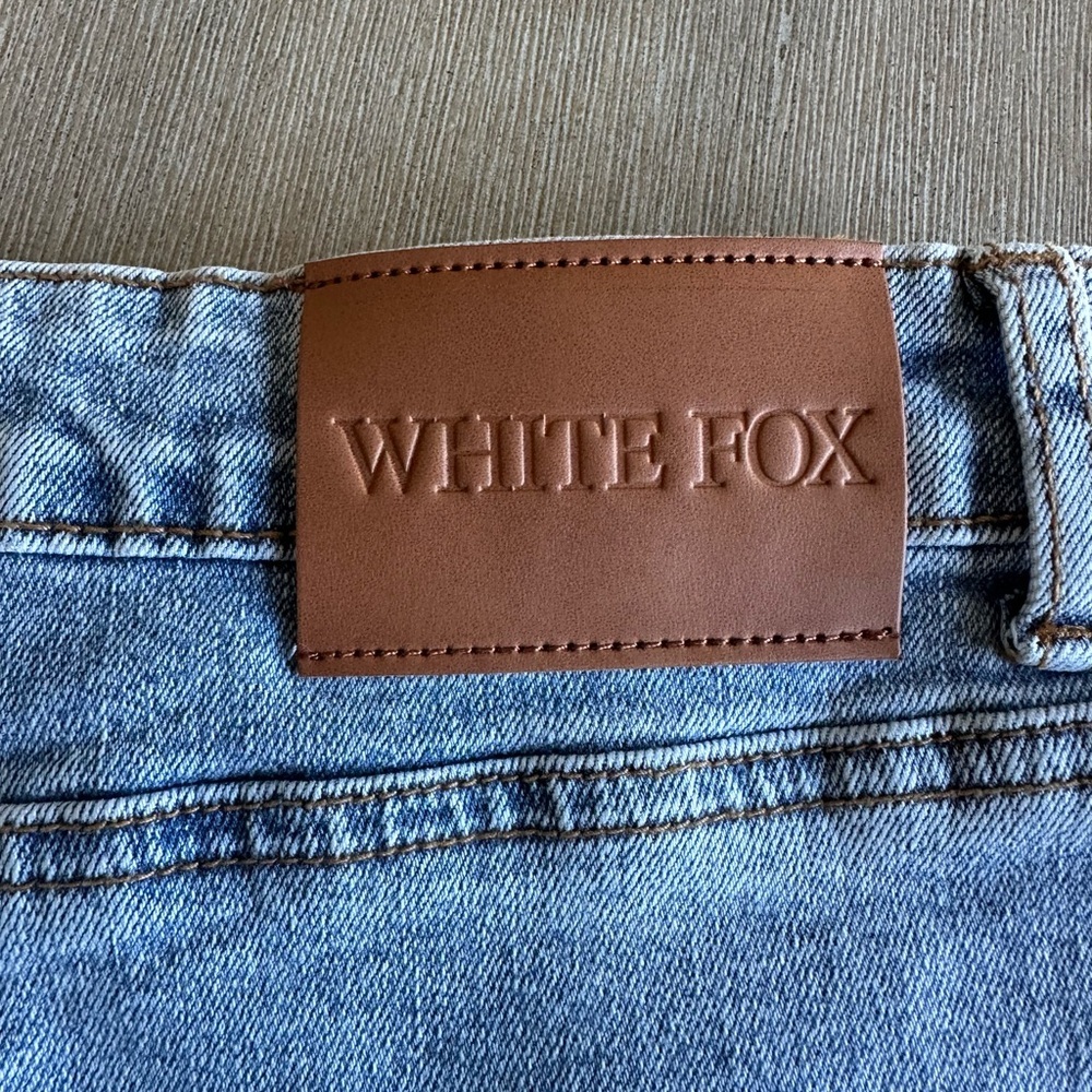 White Fox Boutique Denim Skirt with Lace Trim - Picture 6 of 6